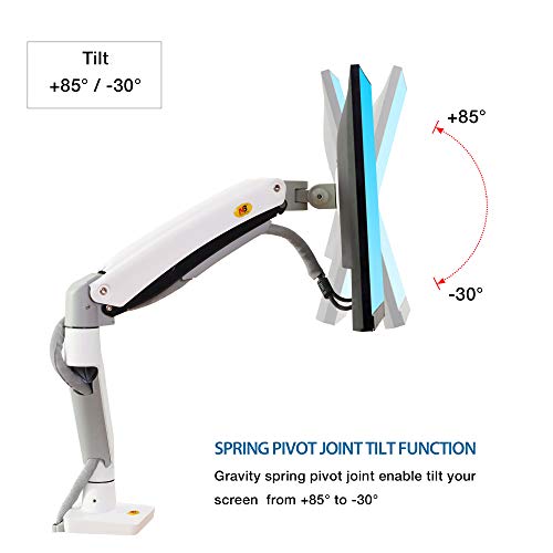NB North Bayou Monitor Desk Mount Ultra Wide Full Motion Swivel Long Arm with Gas Spring for 22''-35''Monitors from 6.6 to 26.4lbs Height Adjustable Monitor Stand G70-W