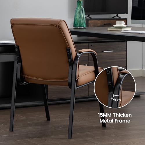 BoisKom Office Guest Reception Chair Set of 4, Conference Room Chairs Waiting Room Chairs 4 Pack, Modern Leather Office Desk Chair No Wheels.