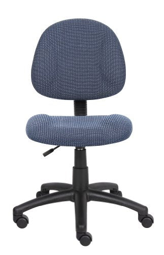 Boss Office Products B315-BE Perfect Posture Delux Fabric Task Chair Without Arms in Blue, 250