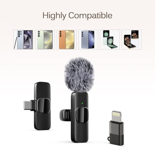 Labstandard Professional Wireless Lavalier Lapel Microphone for iPhone, iPad, mini Video Recording Mic forInterview Video Podcast Vlog YouTube&Livestream, Noise Reduction, Plug &Play
