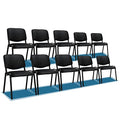 VINGLI Waiting Room Chairs, 10-Pack PU Church Chairs Conference Stackable Set, Office Guest & Reception Stacking for Meeting Room, Lobby, Simple&Space-Saving, Pu-black