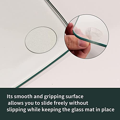 Easly 46" x 55" Chair Mat for Carpet - Office Chair Mat - Tempered Glass Floor Mat for Home/Office/Carpet Clear Computer Floor Mat - with 4 Anti-Slip Pads
