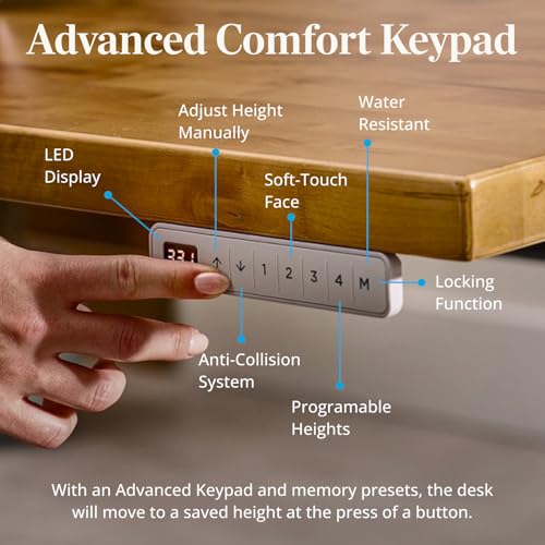 UPLIFT DESK Bamboo (72 x 30 inch) Standing Desk 2-Leg V3 Adjustable Stand Up C-Frame (White), Advanced Keypad, Wire Grommets, Wire Tray, Rocker Board