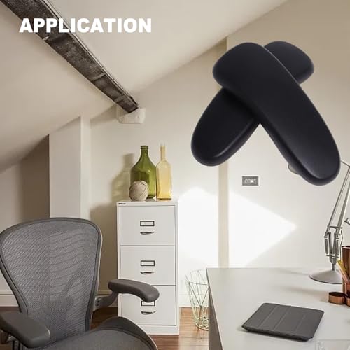Office Chair Arm Pads Replacement for Herman Miller Classic Aeron Chair Graphite, 2Pack 100% Polyurethane Finish, Black