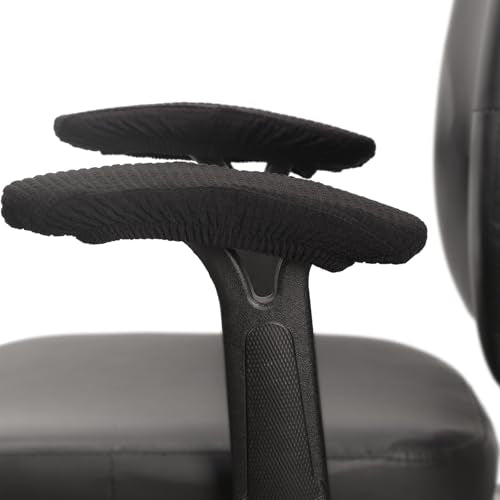 Melaluxe Office Chair Armrest Covers, Stretchable Removable Washable Chair Arm Covers, Elastic Desk Computer Gaming Chair Arm Rest Protector Slipcovers (Black)