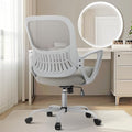Sweetcrispy Ergonomic Mid-Back Mesh Home Office Desk Chair with Wheels, Managerial Executive Chair with Lumbar Support, and Comfortable Armrests for Home, Bedroom, Study, Office, Grey