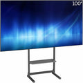 VIVO Heavy Duty 55 to 100 inch TV Floor Stand, Holds up to 154 lbs, Tall Stationary TV Mount with Storage Shelf, Black, STAND-TV100F