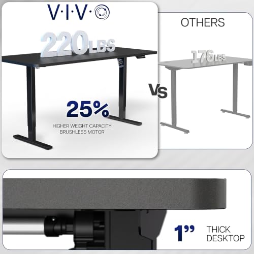 VIVO Electric 71 x 30 in Standing Desk with Full-Size RGB Mouse Pad, Memory Height Adjustment, 1B Series, Holds 220 lbs, Black Top Black Frame, DESK-KIT-1B7BP