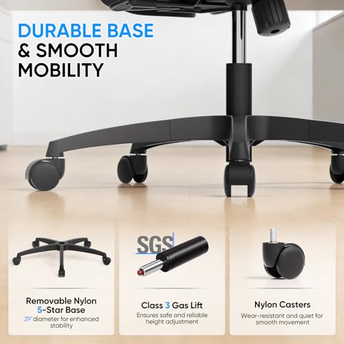 MoNiBloom Ergonomic Office Chair, High Back Mesh Desk Chair with Adjustable Headrest & 3D Armrests, Lumbar Support, 90–145° Recline, Swivel Rolling Computer Chair for Office Conference Room (1)