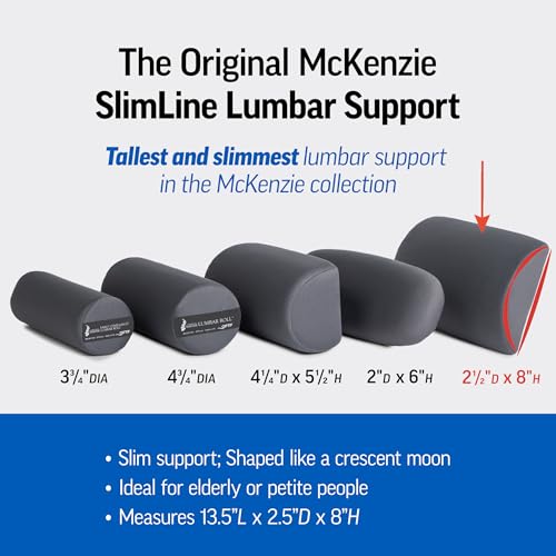 OPTP The Original McKenzie Slimline Lumbar Support – USA-Made Lower Back Support for Office Chair, Car Back Support, and Travel Lumbar Pillow. The Preferred Lumbar Cushion by Physical Therapists.