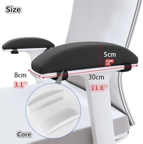 Office Chair Armrest Pads, 2 Pack Memory Foam Arm Rest Covers, Elbow Pillow Pressure Relief Arm Riser for Desk, Gaming Chair, Wheelchair Armrest Pads (Black)
