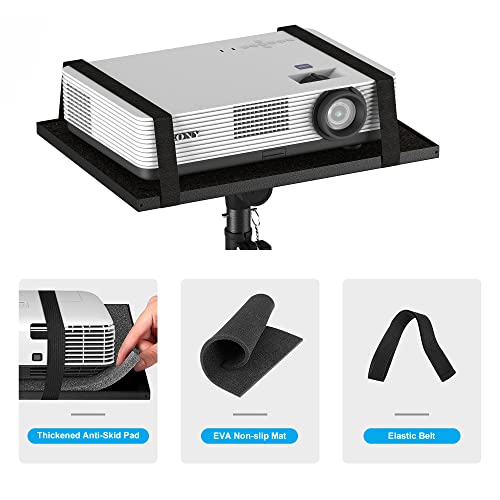 Projector Stand Tripod Adjustable, Laptop Height from 23.5 to 46.5 inches with Gooseneck Phone Holder, Floor for Office, Home, Stage, Studio, DJ Racks Holder Mount, 23.5inch-46.5inch