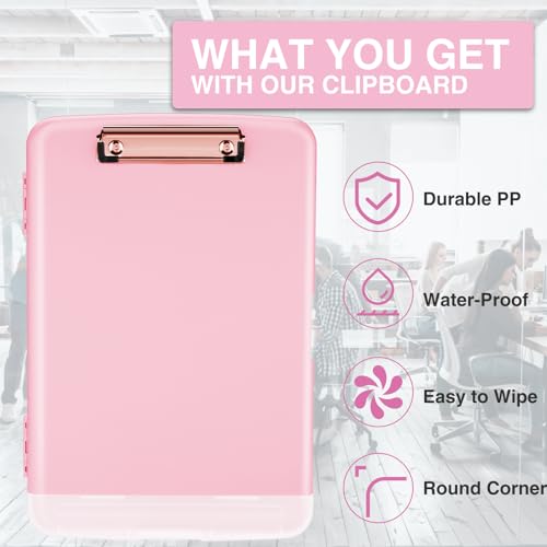 Sooez Clipboards with Storage, High Capacity Clip Boards 8.5x11 with Storage, Heavy Duty Nursing Clipboard Folder, Plastic Clipboard with Pen Holder for Women Teachers Work, School & Office Supplies