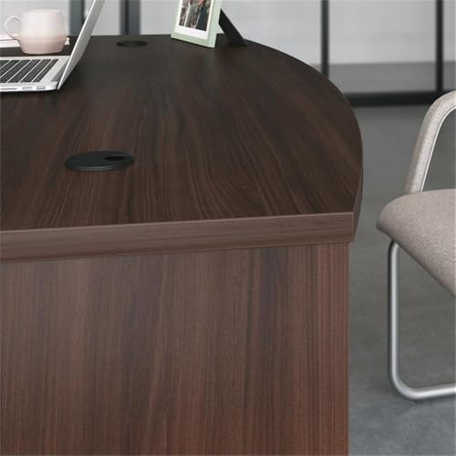 OfficeWorks by Sauder Affirm 60'' Bow Front Desk Shell, L: 34.25'' x W: 59.06'' x H: 29.29'', Noble Elm