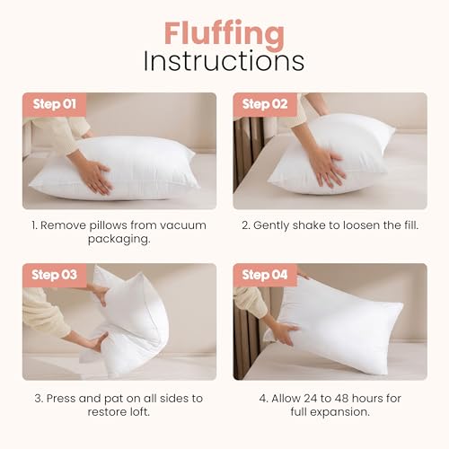 Utopia Bedding 12x20 Pillow Inserts, Set of 2, White – Indoor Decorative Throw Pillows for Bed, Sofa & Couch – Soft, Supportive & Fluffy Cushion Inserts