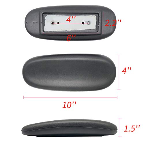 Universal Office Chair Arm Rest Replacement Pads -Ergonomic Arm Pads with 4" Mounting Hole Distance, Soft PU Surface & Durable Steel Inserts – Fits Most Office & Gaming Chairs (Set of 2)
