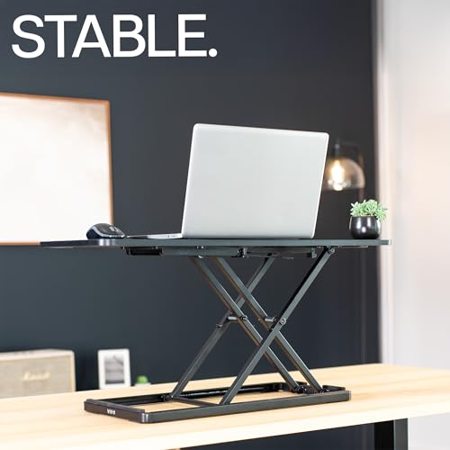 VIVO Single Top 30 inch Scissors Lift Keyboard and Mouse Riser, Height Adjustable Laptop Desk, For Ergonomic Sit Stand Workstations, Black, DESK-V030A
