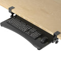 suptek Keyboard Tray Under Desk Pull Out with C Clamp Mount, Computer Keyboard & Mouse Tray, 25.6 (30 Including Clamps) x 11.8 inch Slide-Out Platform Computer Drawer for Typing, Black, DSF1