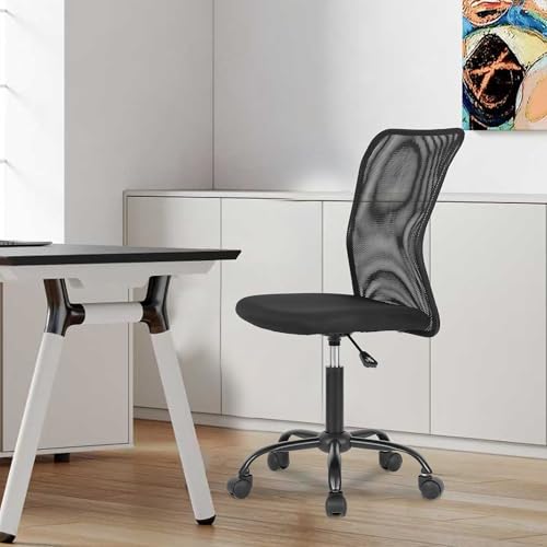 BestOffice Ergonomic Office Chair Desk Chair Mesh Computer Chair Armless Back Support Modern Executive Rolling Swivel Chair with Lumbar Support（Black）