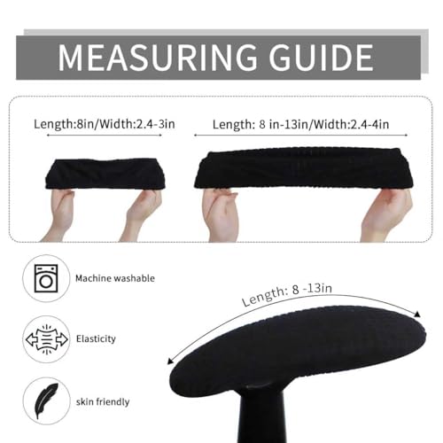 FORCHEER Office Chair Armrest Covers Water Resistant 2PCS Stretch Jacquard Desk Chair Arm Covers for Computer Gaming Chairs Fits 8-13inch Washable Removable-Black