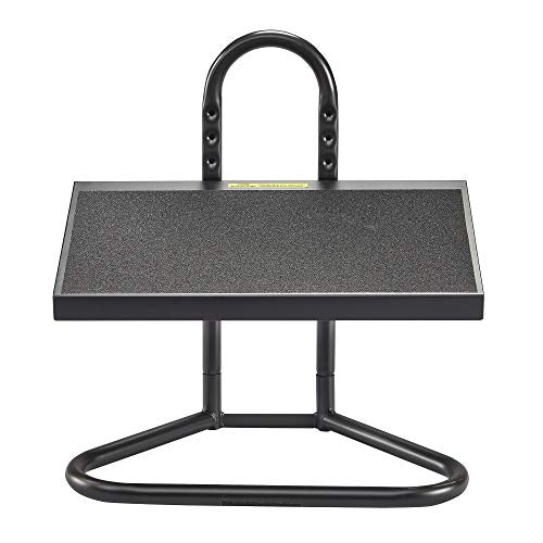 Safco Task Master Adjustable Footrest, 9 Position Textured Platform, Tubular Steel, for Home, Office & Classroom, Black