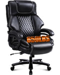 BOSMILLER 650lbs Large Big and Tall Office Chair for Heavy People with Adjustment Lumbar Support, Comfy Padded Heavy Duty Leather Executive Office Chair with Quiet Rubber for Adults 8 Hours Daliy Work