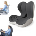 MOYEE Wide Memory Foam Seat Cushion with Lumbar Support for Office Chair & Car Seat, Ergonomic Design for Long Sitting, Gradual Relief & Lasting Support for Back, Tailbone & Sciatica Pain