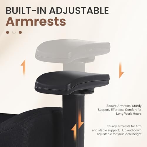 600lbs Big and Tall Office Chair with Adjustable Lumbar Support,Ergonomic Heavy Duty Office Chair for Heavy People,Mesh Desk Chair with Wide Seat for Home