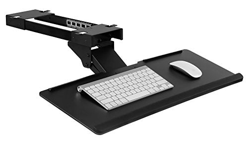 Mount-It! Keyboard Tray Under Desk, Full Motion Computer Keyboard and Mouse Tray, Slide Out Ergonomic Keyboard Drawer with Gel Wrist Pad, 26" Wide, Tilt, Swivel and Height Adjustment, Black