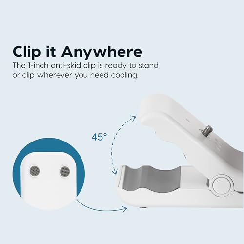 IRIS USA WOOZOO 3.5" Cordless Portable Clip On Fan, USB-C Rechargeable Fan, LED Light, Mosquito Repellent Tray, 360° Tilt, 3 Speeds,Bedside Kitchen Camping Golfing Outdoor Use, White
