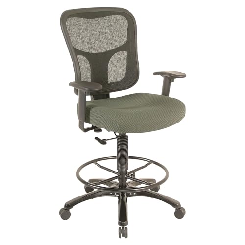 Tempur-Pedic TP8200 Ergonomic Fabric Mid-Back Drafting Stool, Olive (TP8200-OLIVE)