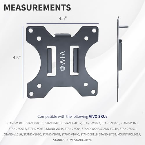 VIVO Steel VESA Bracket 75x75 and 100x100 Mounting for Computer Monitor Stand, Quick Release Removable VESA Plate Kit with Hardware, Black, PT-SD-VA02A