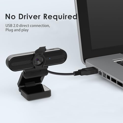 saylas 2K Webcam with Microphone, 78°FOV FHD PC Camera with 2K/30fps, Privacy Cover, Plug & Play USB Web Cam, Autofocus, 1080P/60fps External Webcam for PC, Computer Web Camera for Laptop, Mac, Zoom