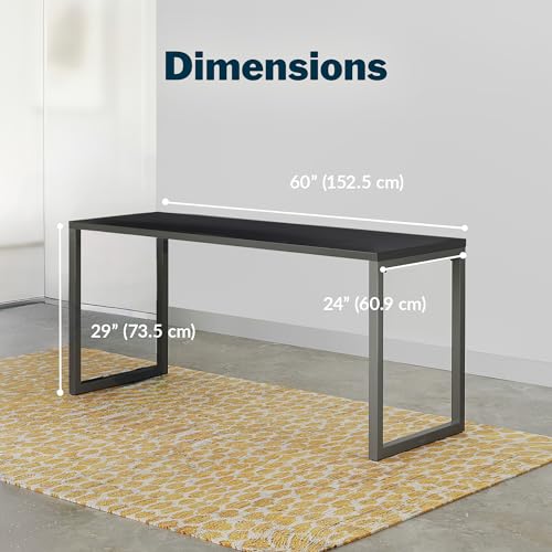 Vari Table 60x24 - Modern Computer Desk with Durable Laminate Finish and Slim Legs - Ideal for Gaming, Home, or Office - Stand-Alone Workstation or Corner Side Table - Black