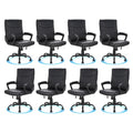 CLATINA Leather Office Executive Chair with Lumbar Support and Padded Armrestes, Swivel Rolling Ergonomic Mid Back Computer Task Desk Chair for Home, Conference, Waiting Room, Black, 8 Pack
