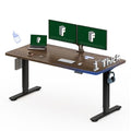 FLEXISPOT 60"x24" One-Piece Electric Standing Desk, 1" Thick Seamless Desktop for Home Office, Study & Multi-Monitor Setup, Black Walnut