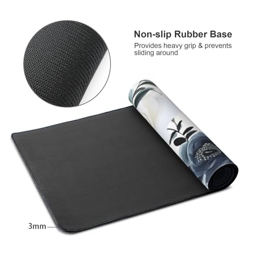 35.4 x 15.7 in, XXL Large Mouse Pad for Desk, Extended Keyboard Mouse Mat for Computer Office, Big Laptop Mouse pad, Gaming Pc-Boho Navy Blue Peony Florals