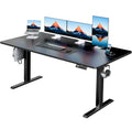 HUANUO 63 x 28 Inch Electric Standing Desk, Height Adjustable Computer Gaming Desk with 4 Memory Presets, Home Office Sit Stand Desk with Hooks & Cable Management, Black
