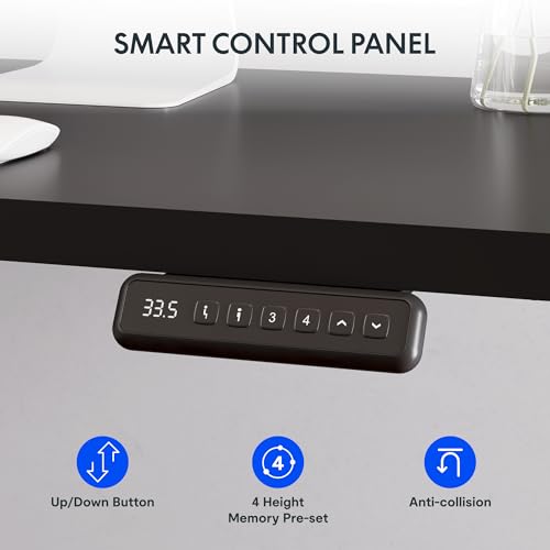FLEXISPOT L Shaped Standing Desk, 71 x 63 Inch Electric Height Adjustable Corner Desk, Sit Stand Computer Workstation, Preset Controller, Home Office, Black Frame with Black Top