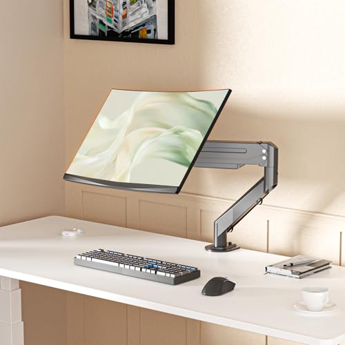 Suptek Monitor Mount Gas Spring Monitor Arm Desk Mount Fully Adjustable Fits 17 20 22 23 24 26 27 32 35 inch Monitors Weight Capacity up to 24.25 lbs