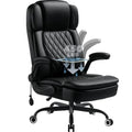 450LBS Big and Tall Executive Office Chair with Flip up Arm, Heavy Duty PU Leather Computer Desk Chair,Comfortable High Back Swivel Home Office Chair with Rolling for Adults,Spring Cushion,Metal Base