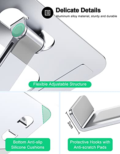 RIWUCT Foldable Aluminum Alloy Laptop Stand for Desk, Height Adjustable Ergonomic Computer Stand for Laptop, Portable Laptop Riser Holder Lecterns Stand Compatible with MacBook Pro Air/HP/Dell 10-16"