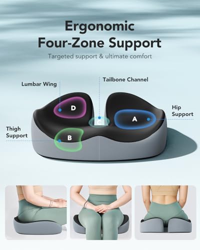 HUANUO Adjustable Desk Footrest, Seat Cushion for Office Chair