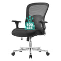 EUREKA ERGONOMIC Big and Tall Office Chair for Heavy People, Hoss 500lbs Heavy Duty Office Chair Mesh Ergonomic Desk Chair with Armrest, Rolling Chair with Wide Comfy Seat for Adult, Black