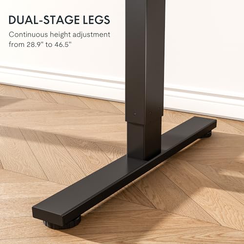 FLEXISPOT EN1 Height Adjustable Standing Desk Frame with Memory Controller, Electric Sit Stand Desk Base for Home and Office (Black Frame Only)