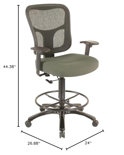Tempur-Pedic TP8200 Ergonomic Fabric Mid-Back Drafting Stool, Olive (TP8200-OLIVE)