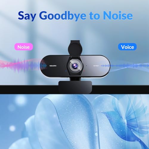 NEWORK 4K Webcam for PC with PDAF & CDAF Dual-autofocus, Ultra 4K HD, 2 Noise Reduction Mics, Auto Light Correction, USB-A, Privacy Cover, 79°FOV, Streaming Camera for PC, Mac, Laptop, Video Calls