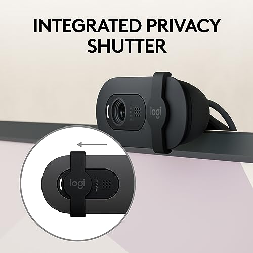 Logitech Brio 105 Full HD 1080p Business Webcam with Auto-Light Balance, USB-A, Privacy Shutter, Easy Set-Up, Compatible with Windows, macOS, ChromeOS