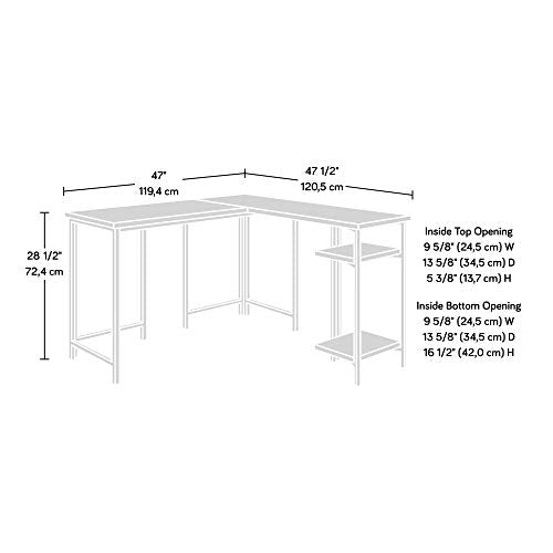 Sauder North Avenue L-Shaped Desk, Smoked Oak Finish