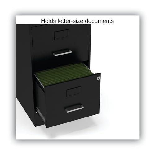 Alera Soho Vertical File Cabinet, 2 Drawers: File/File, Letter, Black, 14" X 18" X 24.1"